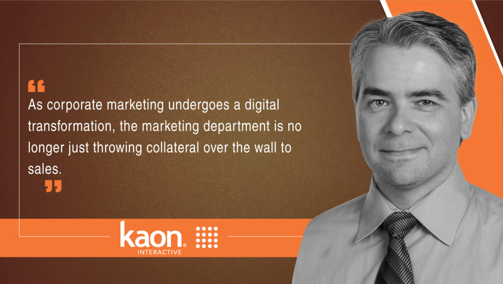 Kaon Interactive Co-Founder & CTO Joshua Smith quote on the digital transformation of marketing and sales