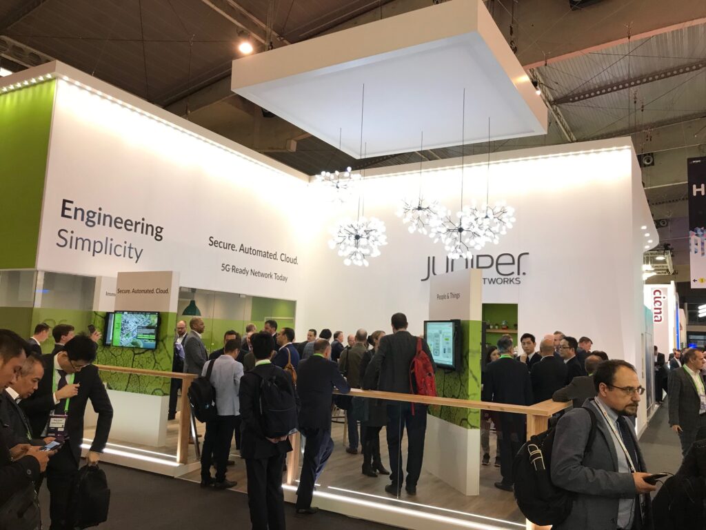 Juniper Networks booth at MWC Barcelona