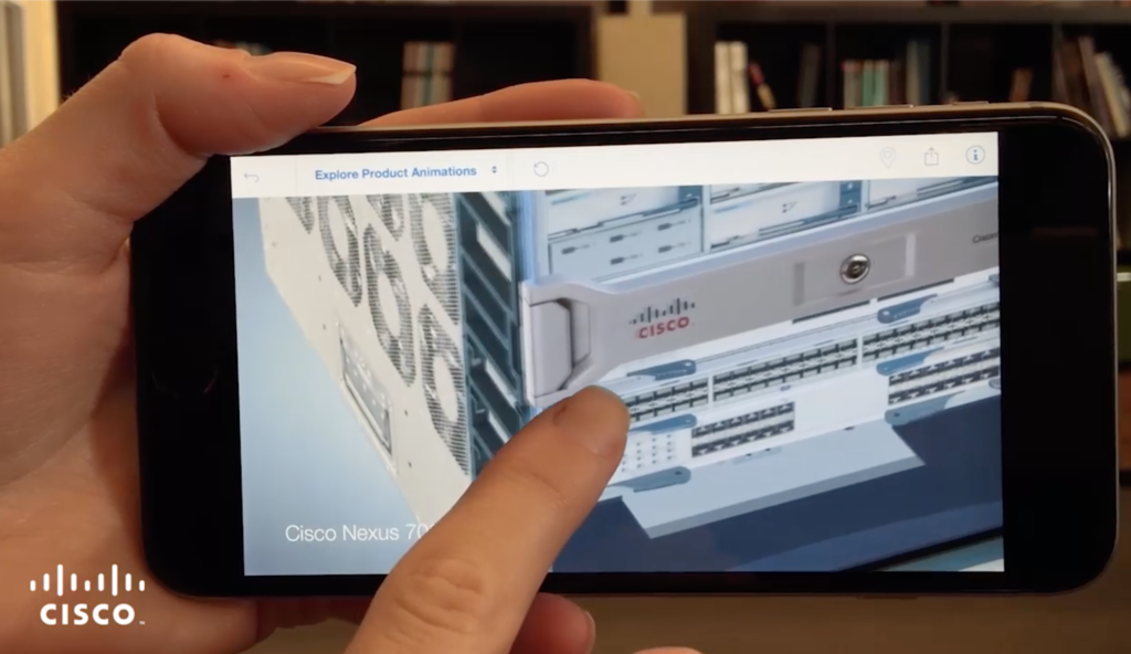 Cisco 3D Product Tour on mobile phone