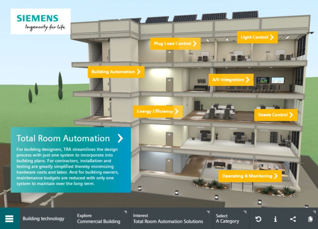 Siemens Smart Infrastructure solution storytelling interactive application