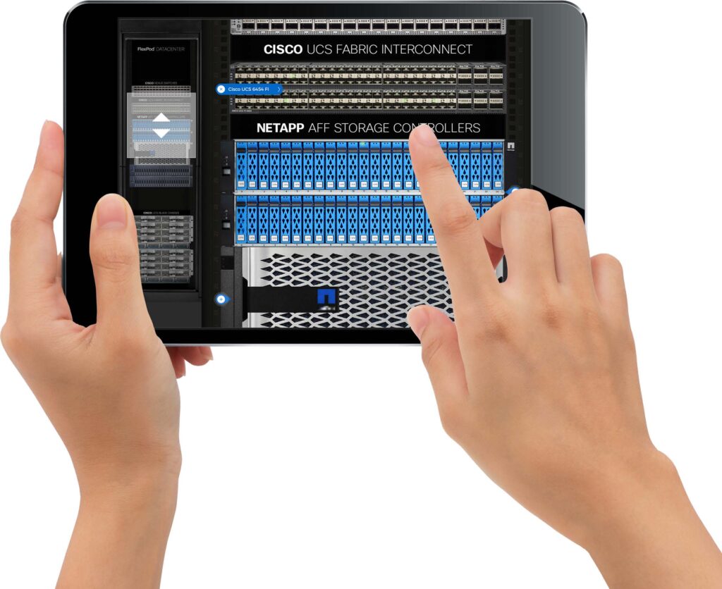 NetApp 3D Product Tour on a tablet