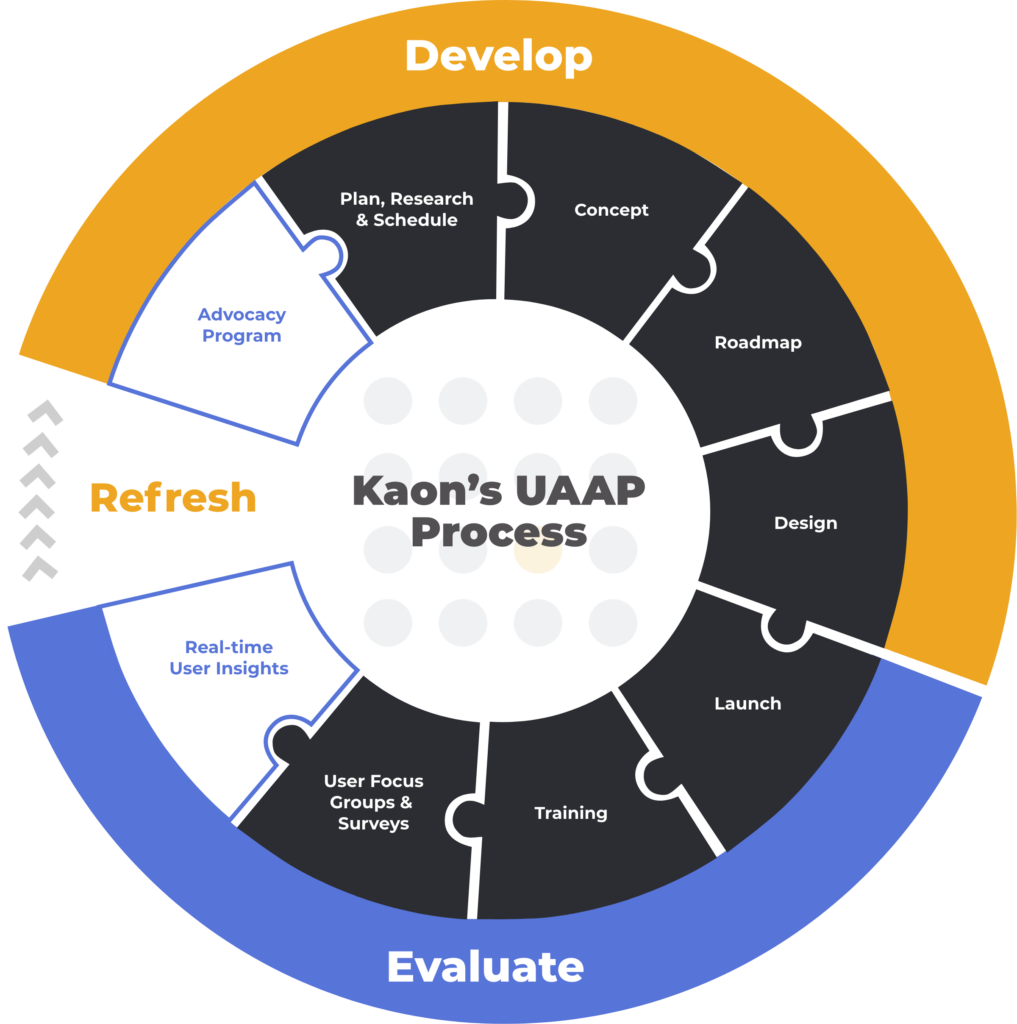 Kaon Interactive's User Adoption and Advocacy process for customer success