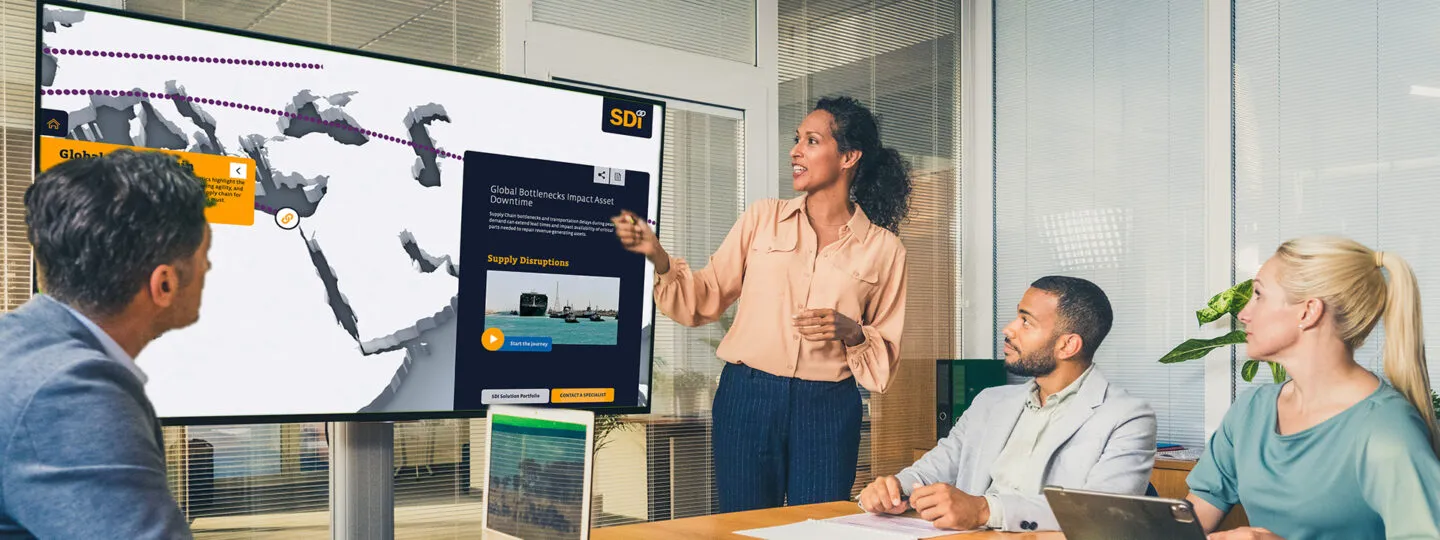 Sales professionals using an interactive product experience to communicate complex B2B solutions.