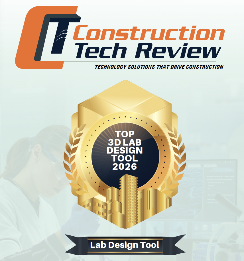 Lab Design Tool, powered by Kaon Interactive, was awarded Top 3D Lab Design Tool 2026 by Construction Tech Review