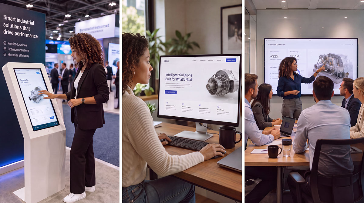 Kaon Interactive buyer experiences featuring 3D product demos, solution visualization, and interactive B2B applications.